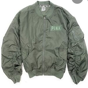 Victoria's Secret Pink Women's Olive Bomber Jacket